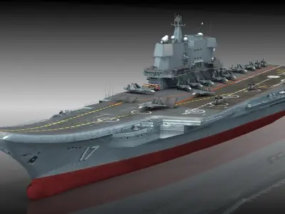 Chinese aircraft carrier CV-17 Shandong 3D model