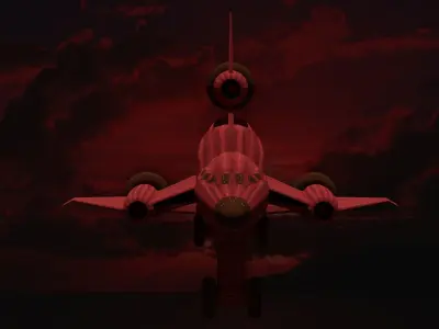 Triplane airplane in sky 3D model