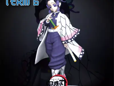 Shinobu Kocho Sculpture and Bust - Pre-Supported and Cut Version 3D print model