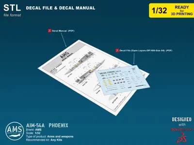 AIM-54A Phoenix - Scale 1-32 3D print model