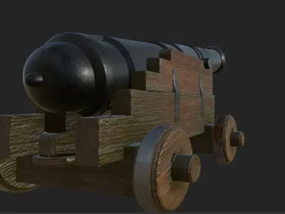 Canon 2K Texture Low-poly 3D model