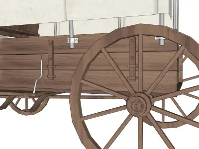 wood carriage 04 3D model
