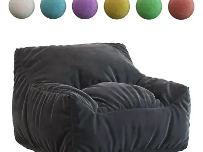 Big Joe Lux Large Bean Bag Chair and Lounger 3D model