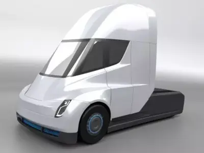 Tesla electric semi truck redesign 3D model
