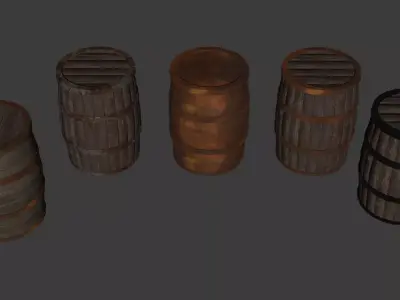 Barrel Low-poly 3D model purchase