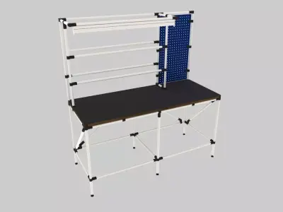 Workbench 3D model with table top 3D model