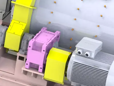 960X1500 Ball mill 3D model