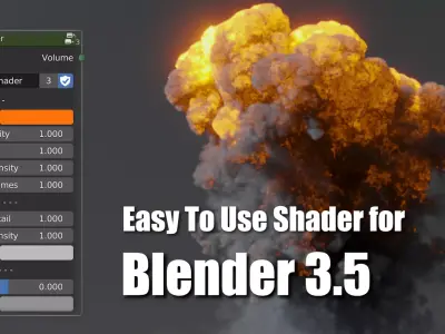 Blender Smoke and Fire Shader and Free Explosion 3D Model 3D model