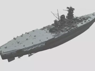 Aki Japanese Yamato Hybrid Class Battleship 3D print model