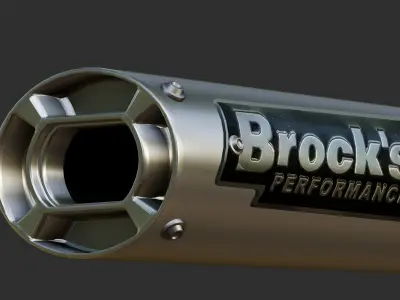 Brock Perfomance Muffler Full Exhaust GSXR1000 3D model