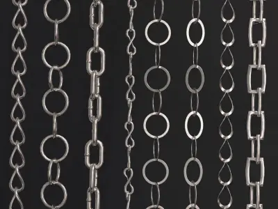 Customizable Chain Links - Geometry Nodes - Blender 3D model