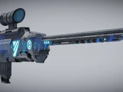 Sci-fi Rifle Low-poly 3D model get