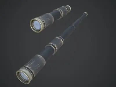 Medieval Spy Glass Low-poly 3D model