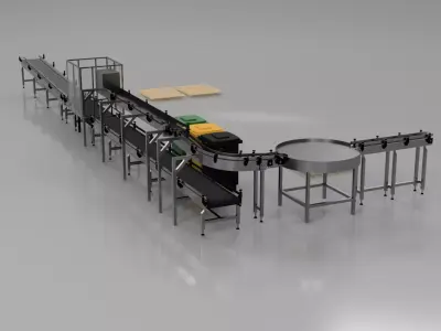 Conveyors - Factory Packaging Assembly Line Conveyor Belts 3D model