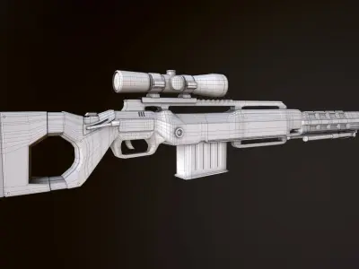 Sniper Rifle 3D model 19