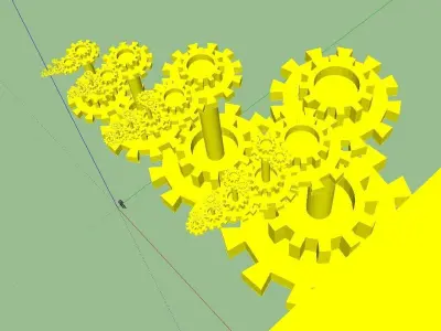 a big pile of gears large to small right-left Free 3D model