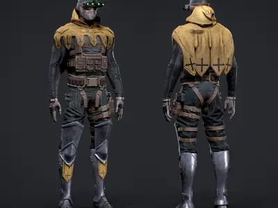 Sniper Medieval Tech Low-poly 3D model