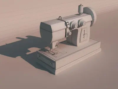 3d sewing machine  Low-poly 3D model