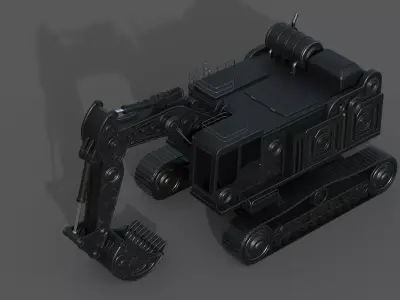 excavator 3D model - PBR and Textured