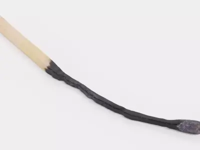 Burned Safety Match V3 - Realistic Deeply Charred Matchstick 3D model
