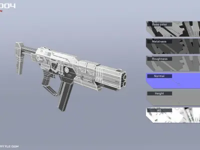 Scifi Battle gun Low-poly 3D model