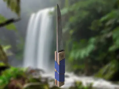 Old scratched knife Free low-poly 3D model