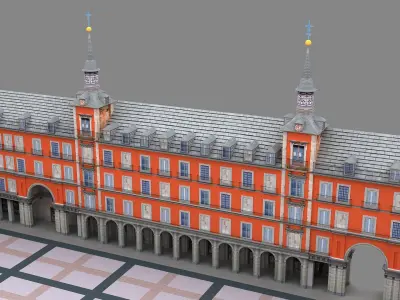 Plaza Mayor Square Madrid Paris 3d Model