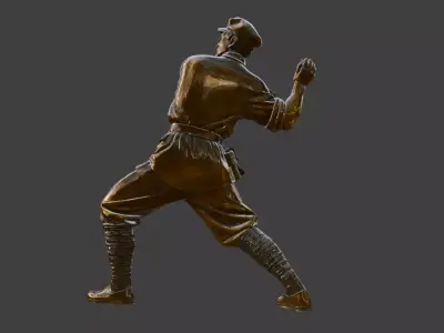 Military sculpture warrior  military battle war hero  soldier 3D print model 25