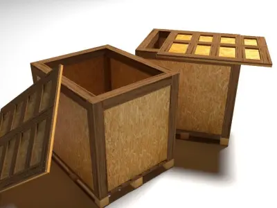  Low Poly  -Forklift Palette  Low-poly 3D model