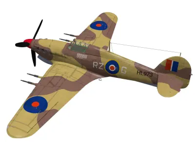 Hawker Hurricane MK2c 3D model purchase