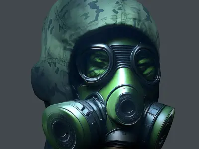 Helmet 3d model military combat Military Low-poly Low-poly 3D model 26