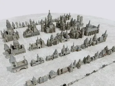 Parts Cluster-build-castle 3D model