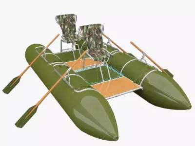 Catamaran double Low-poly 3D model