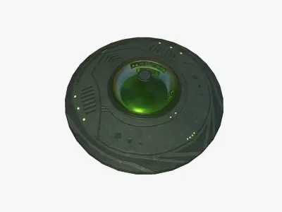 Alien Spaceship UFO B05 Dark Green - Sci Fi Spacecraft Design Low-poly 3D model