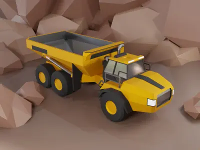 Articulated Hauler Heavy Vehicle Low-poly 3D model