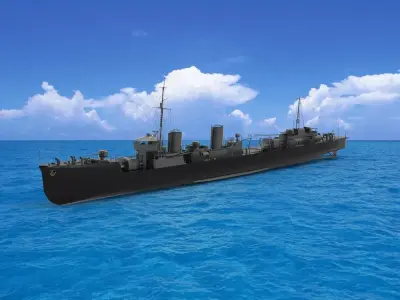 Japanese destroyer 3D model