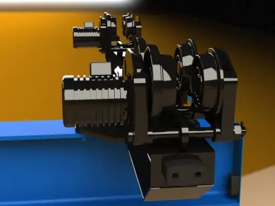 Crane tow bar for truck 3D model