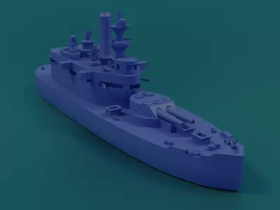USS Wyoming 1900 3D print model