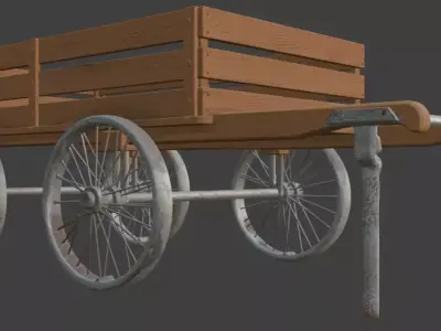 Wooden Cart 3D Model 3D model purchase