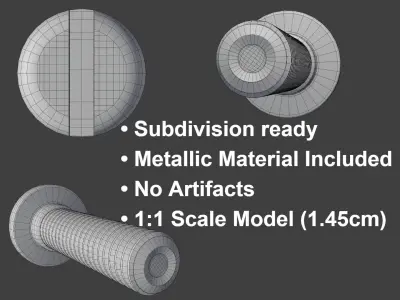 Slotted Screw Free 3D model