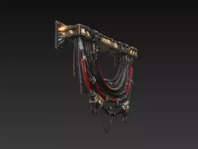 Sci-Fi Industrial Cable Bundle - Hanging Wires System -Low Poly Low-poly 3D model