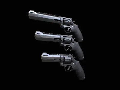 Taurus Raging Hunter 44 Mag Low Poly PBR  Revolver - FPS Weapon  Low-poly 3D model