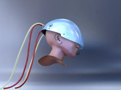 Shell Silver Helmet 3D model