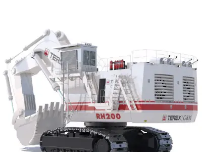 Mining Excavator Terex Rh200 Backhoe 3D model