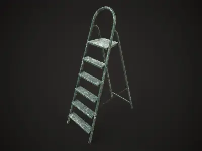 Stepladder ladder Low-poly 3D model