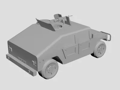 Military Humvee Low-poly 3D model