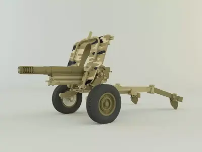 Howitzer 105mm cannon gun 3D model