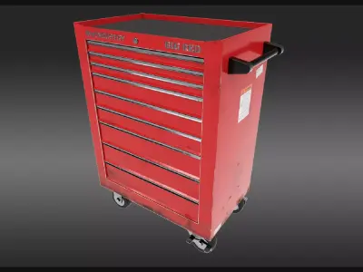 Rolling Tool Cabinet Low-poly 3D model