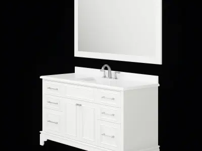 OVE Mara 60 White Vanity 3D model