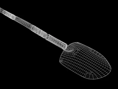 Shovel Low-poly 3D model 5